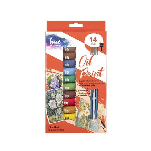1pack Art Set Paint Tubes Oil w Brushes 14Pc 12ml