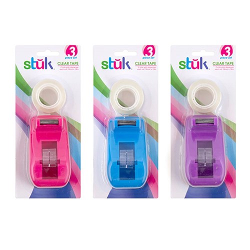 1 Pack Dispenser w 2 Rolls Of Tape Clear 18mm x 18M
