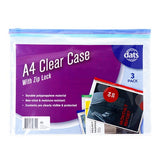 1pack Case Zip A4 Clear 3pcs w SRT