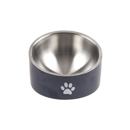 1pc Pet Bowl Double Wall Slant with Anti Skid Base