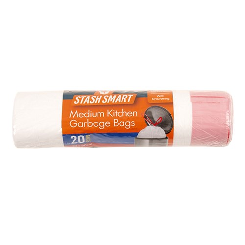 Garbage Bags White HDPE 27L Pk20 50x60cm