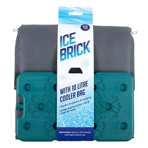 1pce Ice Brick w 10L Cooler Bag 26.3x16.5x26cm