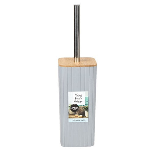 Oasis SS PP w Bamboo Toilet Brush Holder Dusty Grey 35cm