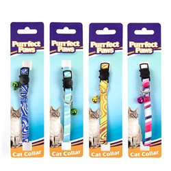 1pc Collar Cat Printed Designs Small 22-29cm 4 Assorted Designs