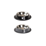 1pc Pet Bowl w Paw Print 16x3.4cm 2 Asstd Colours