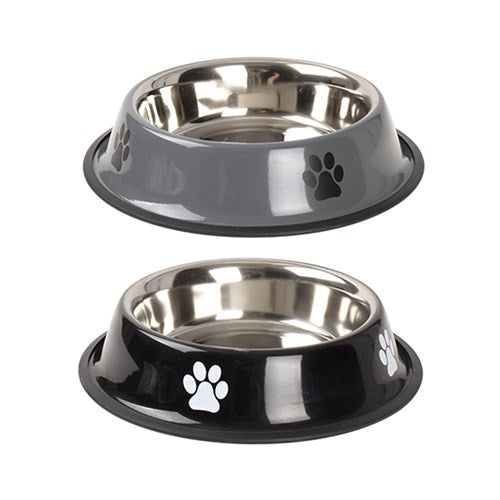 1pc Pet Bowl w Paw Print 30X6.2cm 2 Asstd Colours