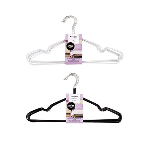1pack Hanger Slim Non Slip 8pk PVC Coated 40x20cm 2 Assorted Colors
