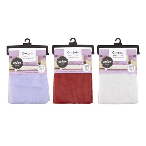 1pc Curtain Panel Terylene 94x213cm 3 Asst Cols