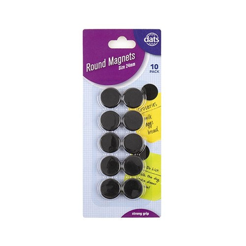 1pack Magnetic Round Black 24mm 10pcs