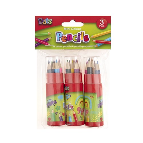 1pack Pencil Coloured Mini 6pc Tube 3pk