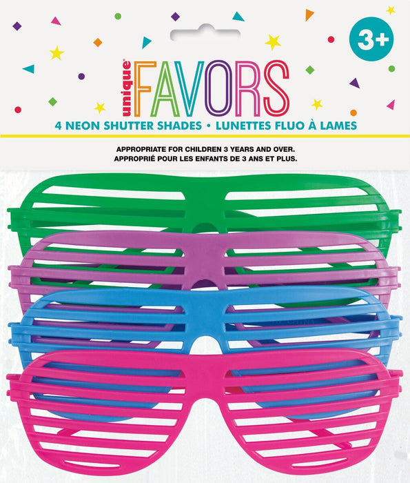 1pack 4 Neon Shutter Shades