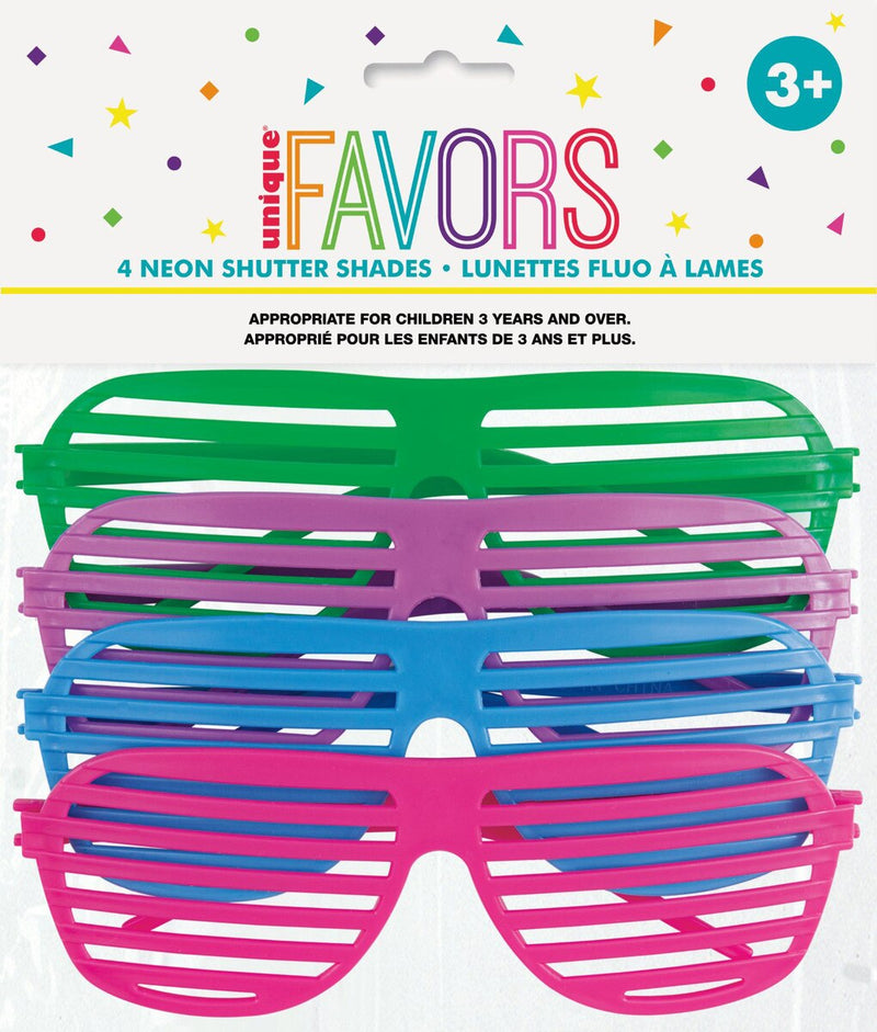 1pack 4 Neon Shutter Shades