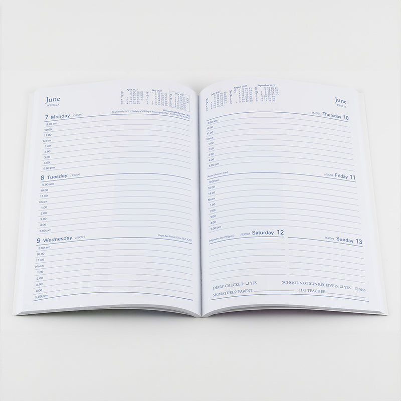 Collins A5 Week to View Year 2027 Student Casebound Diary