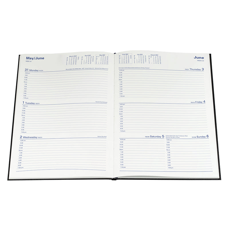 Collins A4 Week to View Year 2027 Diary Black