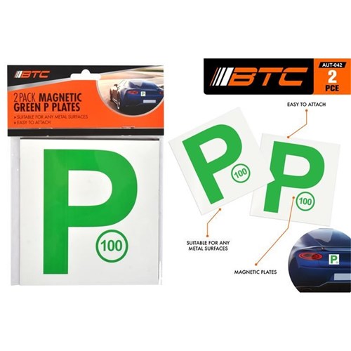 1pack Magnetic P-Plates-GREEN-NSW Approved 2pce