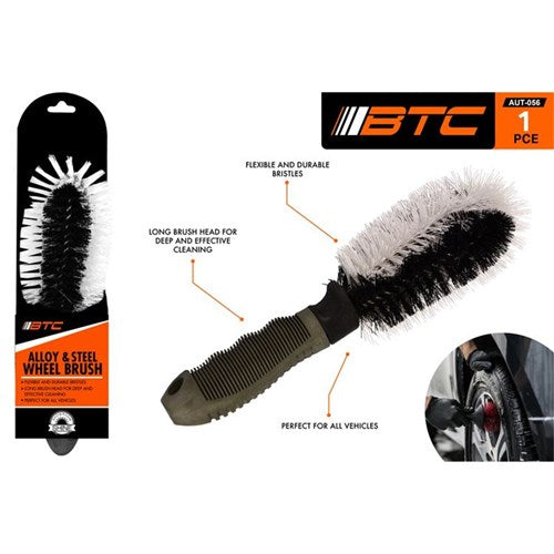 1pce Alloy & Steel Wheel Brush-25cmL