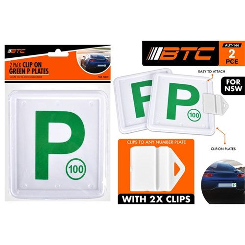 1pack Plate P NSW Green Clip On 2pce