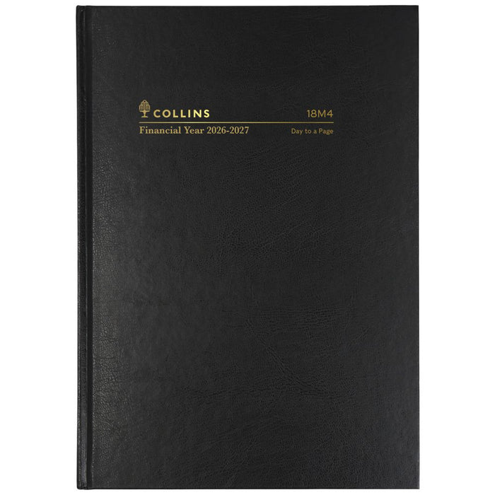 Collins A5 Day to Page FY26/27 Diary Black