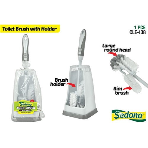 1pack Delux Toilet Brush Set 2pce