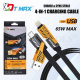 Super Fast Four-In-One Charging Cable 65W 1.5m