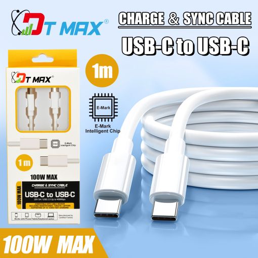 USB-C To USB-C Silicone Cable - 100W 5A, 1m