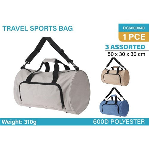 1pce Travel Sports Bag 50x30cm 3Asst