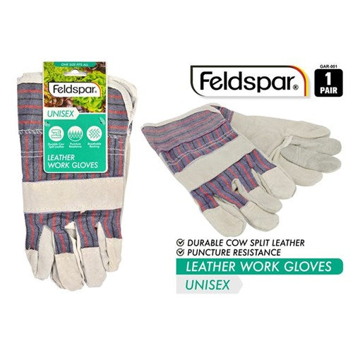 1pair Leather Unisex Working Gloves