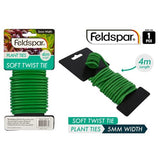 1pce Garden Soft Twist Tie Green 4M