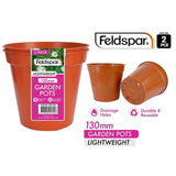 1pack 2pce Plastic Planter Pots 13x12cm