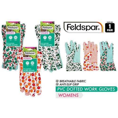 1pr Ladies Garden Gloves Anti Slip 3Asst