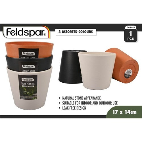 1pce Planter 17x14cm 3Asst Siena
