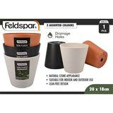 1pce Planter 20x18cm w/Hole 3Asst Siena