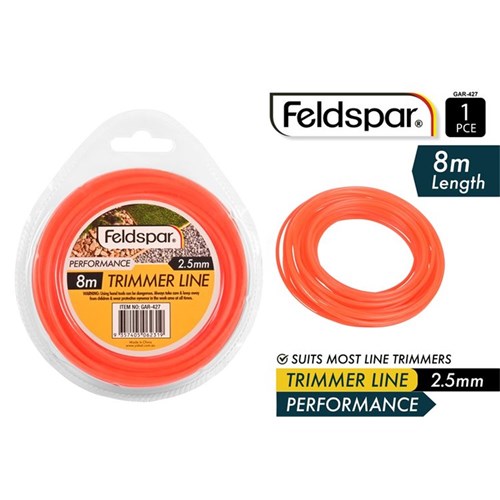 1pce Garden Trimmer Line 8Mx2.5mm Red
