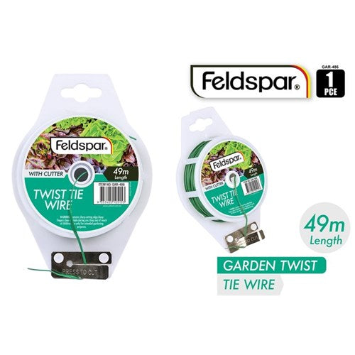 1pce Garden Twist Tie Wire w/Cutter 49M