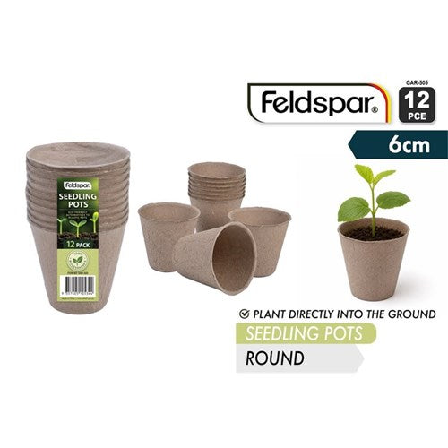 1pack 12pce Eco Round Seedling Pots 6cm