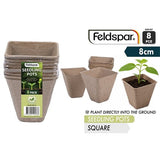 1pack 8pce Eco Square Seedling Pots 8cm