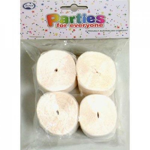 CREPE STREAMERS 2 Ass Colors White & Red