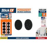 1pack 16pce Velcro Tabs-Hook&Loop-22mm-Black