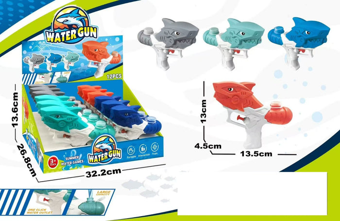 1pc 20cm Shark Water Gun 4 Asst Col