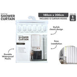 1pce Shower Curtain-180x200cm-White