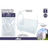 1pce Plastic Peg Basket-20x24x15cm-White