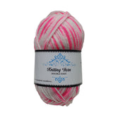 KNITTING YARN MULTI COLOR PINK/WHITE 100G