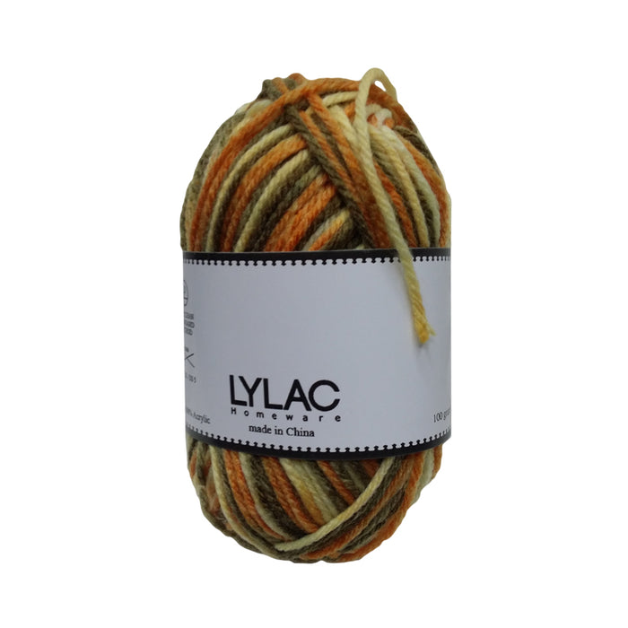 KNITTING YARN MULTI COLOR ORANGE/YELLOW 100G