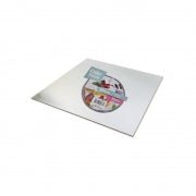 FOIL CAKE BOARD SQR 2PCE 25CM/2mm