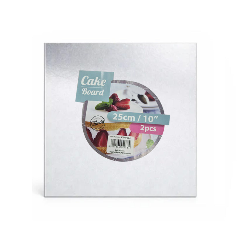 FOIL CAKE BOARD SQR 2pcs 25CM/2mm