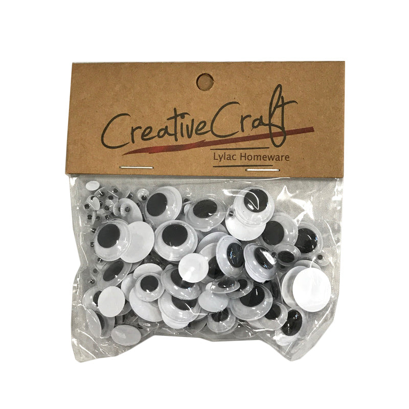 1pack CRAFT - EYES BLACK/WHITE 200PCE 10MMX60 15MMX40 5MMX100