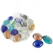 1pack VASE DECO - GLASS BEADS EGG SHAPE 1.8X3CM 300G ASSORTED COLORS