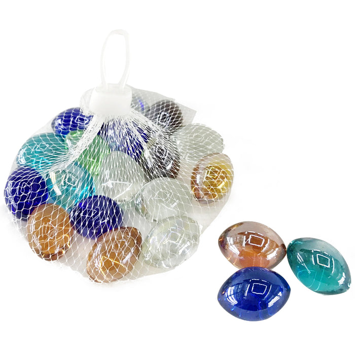 1pack VASE DECO - GLASS BEADS EGG SHAPE 1.8X3CM 300G ASSORTED COLORS