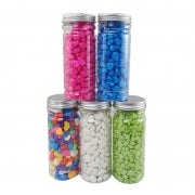 1 pack VASE DECO - COLOR STONES IN CAN 600G 6.5X15CMH