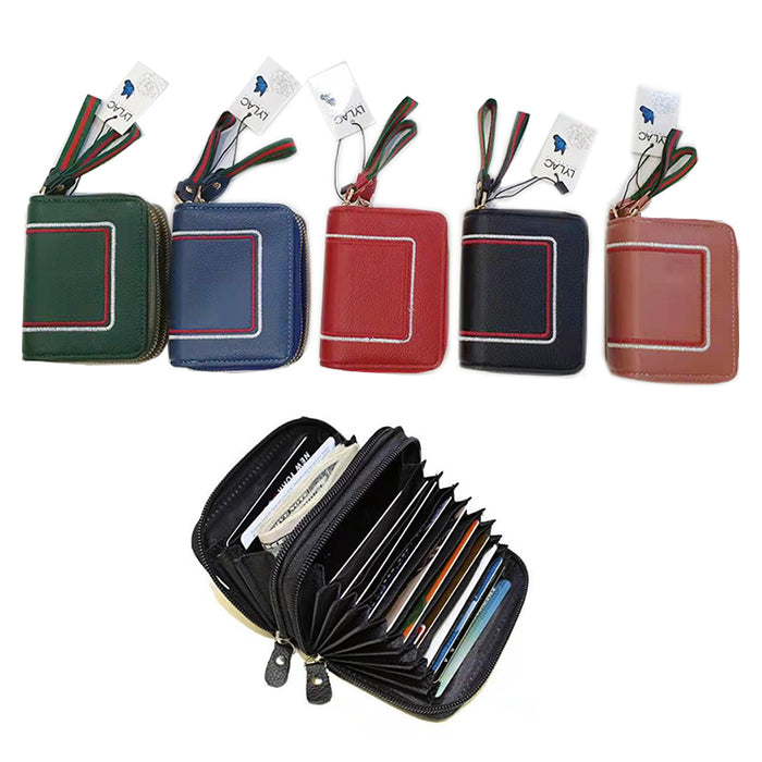 1pc BAG - LADYS WALLET DOUBLE ZIPPER ASST COLS